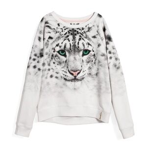 H&M LOVES WWF Snow leopard  soft sweatshirt , long sleeves 12-14 Y